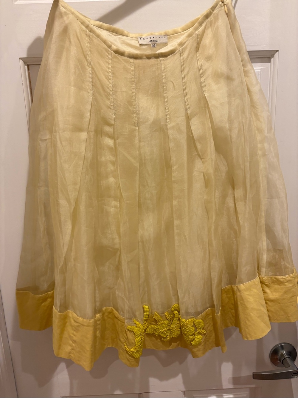 Yellow Essential Antwerp Skirt with beaded detailing
